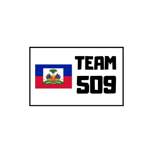 Autocollant blanc Team 509 HAITI