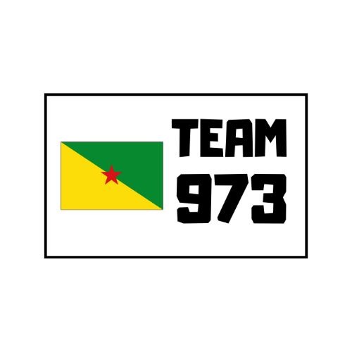 Autocollant blanc Team 973 GUYANE