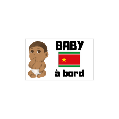 Autocollant bébé à bord blanc drapeau GUADELOUPE